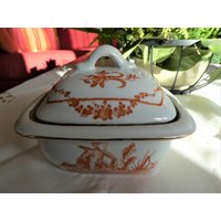 Deckeldose, Keramik, Alt Und Selten Von Toussi Court, Handbemalt von EmmaRosesVintage