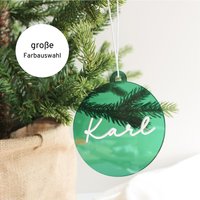 Personalisierter Weihnachtsanhänger Aus Acryl in Wunschfarbe - Individuelle Weihnachtskugel | Neon Weihnachtsgeschenkidee von EmmaWulfersStudio