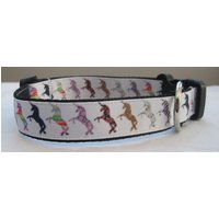 Einhorn-Hundehalsband Oder Passende Blei Rosa Funky Niedliche Pony Regenbogen Blau von Emmabeescrafts
