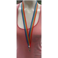 stolz Regenbogen Band Schlüsselband Breakaway Handgemachte Id Halter von Emmabeescrafts