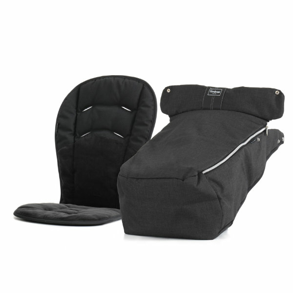 Emmaljunga Fußsack Ergo Lounge Winterfußsack Kinderwagenfußsack schwarz von Emmaljunga