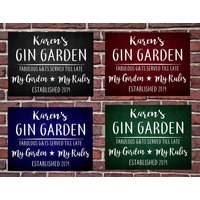 Personalisierte Kreide Stil Gin Garten Metall Wand Schild Geschenk Hausherr Auswahl Von 4 Farben von EmmasBoutiqueGifts