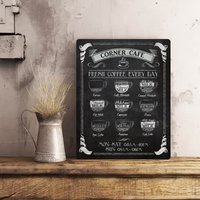 Personalisierte Retro Vintage Kaffee Cafe Küche Metall Wand Zeichen Geschenk Tafel Stil von EmmasBoutiqueGifts