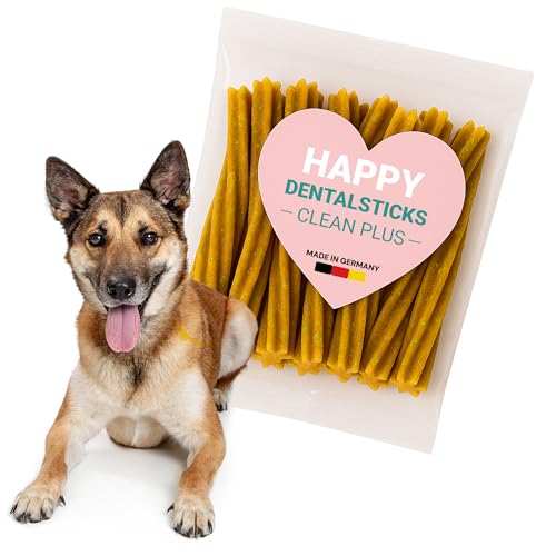 emmi-pet Happy Dentalsticks Clean Plus - Hundezahnpflege Kaustangen für Hunde ab 10kg - 3er Set - Dental Sticks gegen Zahnstein & Mundgeruch - Zahnpflege Hund - Kaustangen Hund - Ohne Farbstoffe von Emmi-pet
