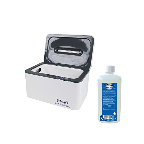 EMAG Ultraschallreiniger Emmi 06 UV-C Intensiv-Set I Brillenreinigungsgerät auch Schmuck & Münzen I Ultraschallreinigungsgerät aus Deutschland I 650ml von Emmi