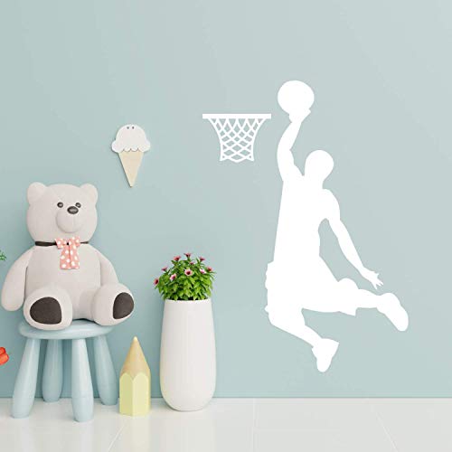 EmmiJules Wandtattoo Basketball-Spieler Basketballer (60cm x 45cm) - mit Namen möglich - Made in Germany - in verschiedenen Farben und Größen - Junge Sport Wandaufkleber Wandsticker von EmmiJules