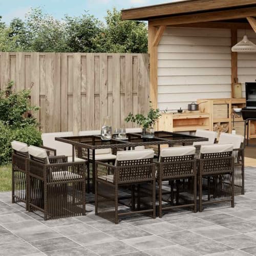 Emmtore 11-TLG. Garten-Essgruppe mit Kissen Gartenmöbel Set Tisch Gartengarnitur mit Kissen, Sitzgruppe Essgarnitur Terrasse, Braun Poly Rattan Emmtore 11-TLG. Garten-Essgruppe mit Kissen Gartenmöbel Set Tisch Gartengarnitur mit Kissen, Sitzgruppe Essgarnitur Terrasse, Braun Poly Rattan von Emmtore