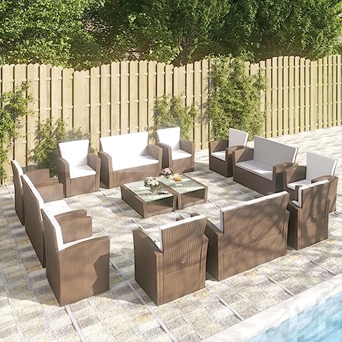 Emmtore 16-TLG. Garten-Lounge-Set mit Kissen Poly-Rattan Gartenmöbel Sitzgruppe Rattanmöbel Sitzgarnitur Lounge Sofa Gartensofa Gartenset Sofagarnitur Braun Emmtore 16-TLG. Garten-Lounge-Set mit Kissen Poly-Rattan Gartenmöbel Sitzgruppe Rattanmöbel Sitzgarnitur Lounge Sofa Gartensofa Gartenset Sofagarnitur Braun von Emmtore
