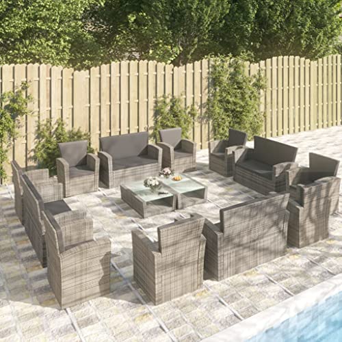 Emmtore 16-TLG. Garten-Lounge-Set mit Kissen Poly-Rattan Gartenmöbel Sitzgruppe Rattanmöbel Sitzgarnitur Lounge Sofa Gartensofa Gartenset Sofagarnitur Grau Emmtore 16-TLG. Garten-Lounge-Set mit Kissen Poly-Rattan Gartenmöbel Sitzgruppe Rattanmöbel Sitzgarnitur Lounge Sofa Gartensofa Gartenset Sofagarnitur Grau von Emmtore
