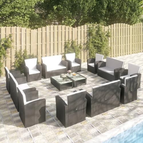 Emmtore 16-TLG. Garten-Lounge-Set mit Kissen Poly-Rattan Gartenmöbel Sitzgruppe Rattanmöbel Sitzgarnitur Lounge Sofa Gartensofa Gartenset Sofagarnitur Schwarz Emmtore 16-TLG. Garten-Lounge-Set mit Kissen Poly-Rattan Gartenmöbel Sitzgruppe Rattanmöbel Sitzgarnitur Lounge Sofa Gartensofa Gartenset Sofagarnitur Schwarz von Emmtore