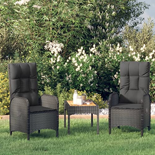 Emmtore 3-TLG. Garten-Lounge-Set mit Kissen Schwarz Poly Rattan Emmtore 3-TLG. Garten-Lounge-Set mit Kissen Schwarz Poly Rattan von Emmtore