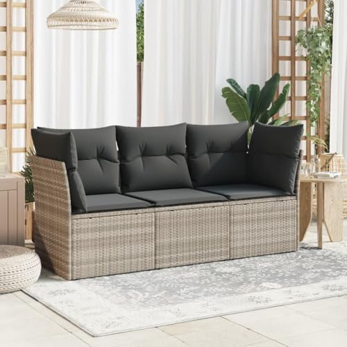 Emmtore 3-TLG. Garten-Sofagarnitur mit Kissen Ohne Tisch Hellgrau Poly Rattan Emmtore 3-TLG. Garten-Sofagarnitur mit Kissen Ohne Tisch Hellgrau Poly Rattan von Emmtore