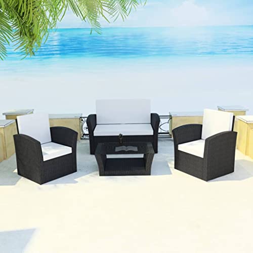 Emmtore 4-TLG. Garten-Lounge-Set mit Kissen Poly Rattan Gartenmöbel Sitzgruppe Rattanmöbel Sitzgarnitur Lounge Sofa Gartensofa Gartenset Sofagarnitur Schwarz Emmtore 4-TLG. Garten-Lounge-Set mit Kissen Poly Rattan Gartenmöbel Sitzgruppe Rattanmöbel Sitzgarnitur Lounge Sofa Gartensofa Gartenset Sofagarnitur Schwarz von Emmtore