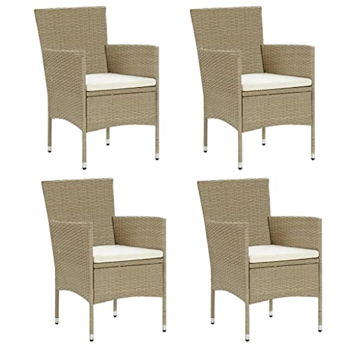 Emmtore 4X Garten Essstuhl Gartenstuhl Gartensessel Stuhl Sessel Stuhlset Rattanstühle Stühle Gartenmöbel Balkonstuhl Poly Rattan,Beige Emmtore 4X Garten Essstuhl Gartenstuhl Gartensessel Stuhl Sessel Stuhlset Rattanstühle Stühle Gartenmöbel Balkonstuhl Poly Rattan,Beige von Emmtore