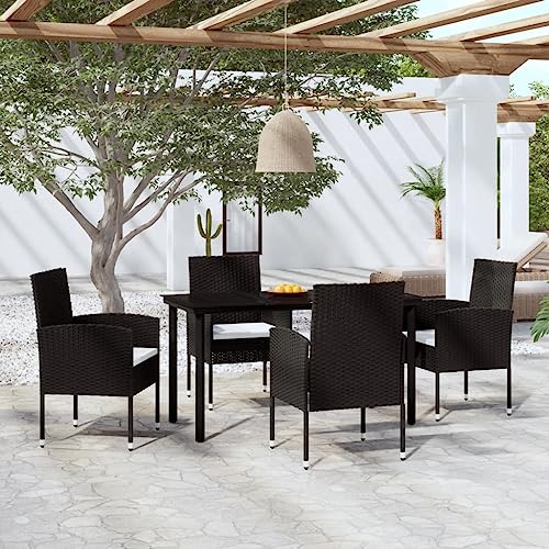 Emmtore 5-TLG. Garten-Essgruppe Schwarz 140 cm Tischlänge Gartenmöbel Gartengarnitur Sitzgruppe Sitzgarnitur Gartenset Gartentisch Esstisch Gartenstuhl Tisch Stühle Schwarz Emmtore 5-TLG. Garten-Essgruppe Schwarz 140 cm Tischlänge Gartenmöbel Gartengarnitur Sitzgruppe Sitzgarnitur Gartenset Gartentisch Esstisch Gartenstuhl Tisch Stühle Schwarz von Emmtore
