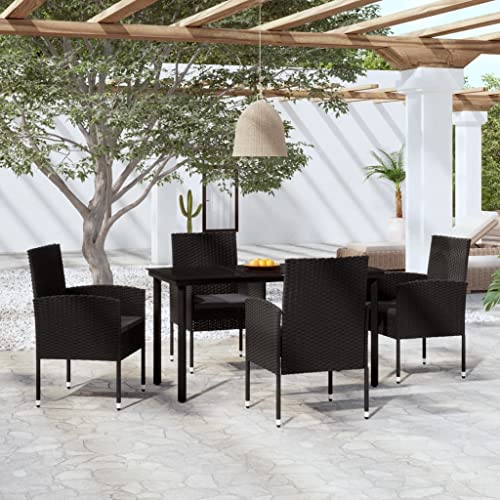Emmtore 5-TLG. Garten-Essgruppe Schwarz 140 cm Tischlänge Gartenmöbel Gartengarnitur Sitzgruppe Sitzgarnitur Gartenset Gartentisch Esstisch Gartenstuhl Tisch Stühle Emmtore 5-TLG. Garten-Essgruppe Schwarz 140 cm Tischlänge Gartenmöbel Gartengarnitur Sitzgruppe Sitzgarnitur Gartenset Gartentisch Esstisch Gartenstuhl Tisch Stühle von Emmtore