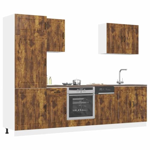 Emmtore 7-TLG Küchenschrank-Set Holzwerkstoff, Küchenzeile Einbauküche, Schrank-Set, Unterschrank,Küchenschrank.Räuchereiche Emmtore 7-TLG Küchenschrank-Set Holzwerkstoff, Küchenzeile Einbauküche, Schrank-Set, Unterschrank,Küchenschrank.Räuchereiche von Emmtore