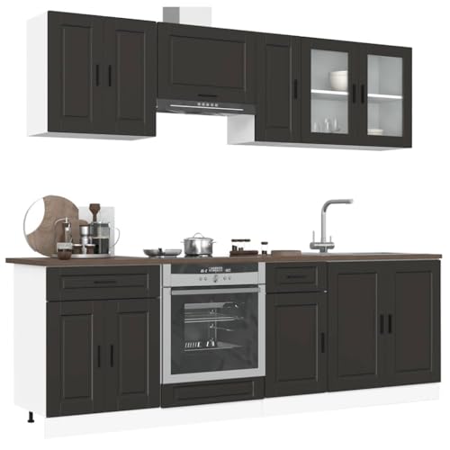 Emmtore 8-TLG. Küchenschrank-Set Holzwerkstoff, Küchenzeile Einbauküche, Schrank-Set, Unterschrank, Küchenschrank, Hängeschrank Schwarz Emmtore 8-TLG. Küchenschrank-Set Holzwerkstoff, Küchenzeile Einbauküche, Schrank-Set, Unterschrank, Küchenschrank, Hängeschrank Schwarz von Emmtore