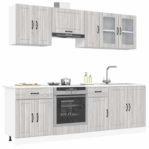 Emmtore 8-TLG. Küchenschrank-Set Kalmar Holzwerkstoff, Küchenzeile Einbauküche, Schrank-Set, Unterschrank, Küchenschrank, Hängeschrank,Grau Sonoma Emmtore 8-TLG. Küchenschrank-Set Kalmar Holzwerkstoff, Küchenzeile Einbauküche, Schrank-Set, Unterschrank, Küchenschrank, Hängeschrank,Grau Sonoma von Emmtore