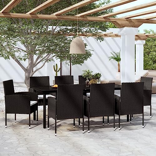Emmtore 9-TLG. Garten-Essgruppe Schwarz 200 cm Tischlänge Gartenmöbel Gartengarnitur Sitzgruppe Sitzgarnitur Gartenset Gartentisch Esstisch Gartenstuhl Tisch Stühle Schwarz Emmtore 9-TLG. Garten-Essgruppe Schwarz 200 cm Tischlänge Gartenmöbel Gartengarnitur Sitzgruppe Sitzgarnitur Gartenset Gartentisch Esstisch Gartenstuhl Tisch Stühle Schwarz von Emmtore