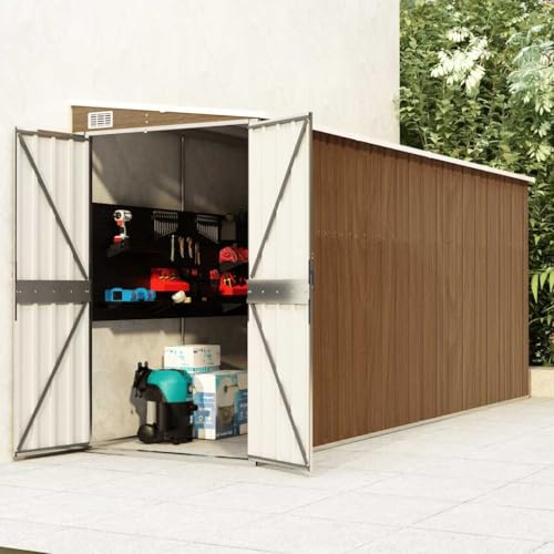 Emmtore Anbauschuppen Verzinkter Stahl,wandmontierte Gartenhaus Braun,118 x 382 x 178 cm Emmtore Anbauschuppen Verzinkter Stahl,wandmontierte Gartenhaus Braun,118 x 382 x 178 cm von Emmtore