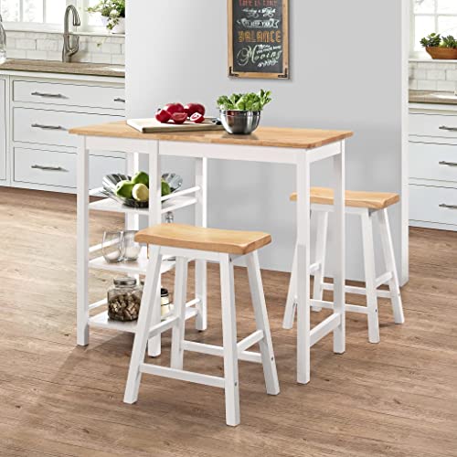 Emmtore Bar Set 3 Stück MDF Bartresen Stehtisch Bartisch Barstuhl Hocker Weiß Emmtore Bar Set 3 Stück MDF Bartresen Stehtisch Bartisch Barstuhl Hocker Weiß von Emmtore