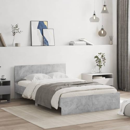 Emmtore Bettgestell mit Kopfteil Bett Gästebett mit Kopfteil, Schlafzimmerbett Schlafzimmermöbel Betongrau 120x190 cm Emmtore Bettgestell mit Kopfteil Bett Gästebett mit Kopfteil, Schlafzimmerbett Schlafzimmermöbel Betongrau 120x190 cm von Emmtore