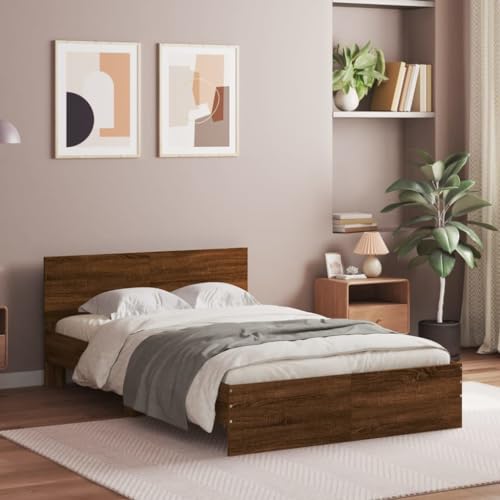 Emmtore Bettgestell mit Kopfteil Bett Gästebett mit Kopfteil, Schlafzimmerbett Schlafzimmermöbel Braun Eiche-Optik 120x190 cm Emmtore Bettgestell mit Kopfteil Bett Gästebett mit Kopfteil, Schlafzimmerbett Schlafzimmermöbel Braun Eiche-Optik 120x190 cm von Emmtore
