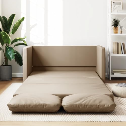 Emmtore Bodensofa, Klappbar Bodenbett Sofa mit Schlaffunktion, Schlafsofa Schlafsessel mit Metallgestell, Klappsofa Sofabett für Wohnzimmer Schlafzimmer,Cappuccino von Emmtore