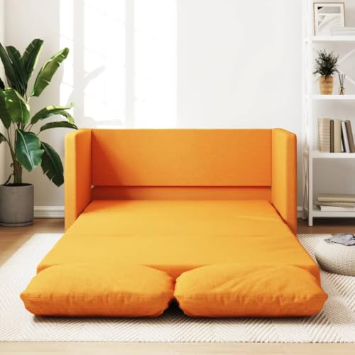Emmtore Bodensofa, Klappbar Bodenbett Sofa mit Schlaffunktion, Schlafsofa Schlafsessel mit Metallgestell, Klappsofa Sofabett für Wohnzimmer Schlafzimmer Stoff,Dunkelgelb von Emmtore