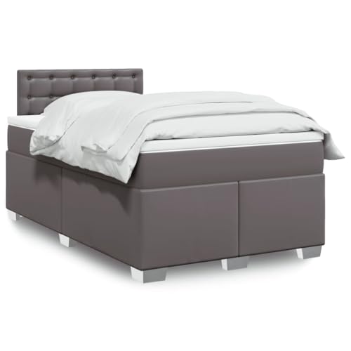 Emmtore Boxspringbett,Doppelbett mit LED Matratze Matratzenauflage,Bettgestell mit Lattenrost Kopfteil,Polsterbett Bett für Schlafzimmer,Kunstleder Grau,120 x 200 cm Emmtore Boxspringbett,Doppelbett mit LED Matratze Matratzenauflage,Bettgestell mit Lattenrost Kopfteil,Polsterbett Bett für Schlafzimmer,Kunstleder Grau,120 x 200 cm von Emmtore