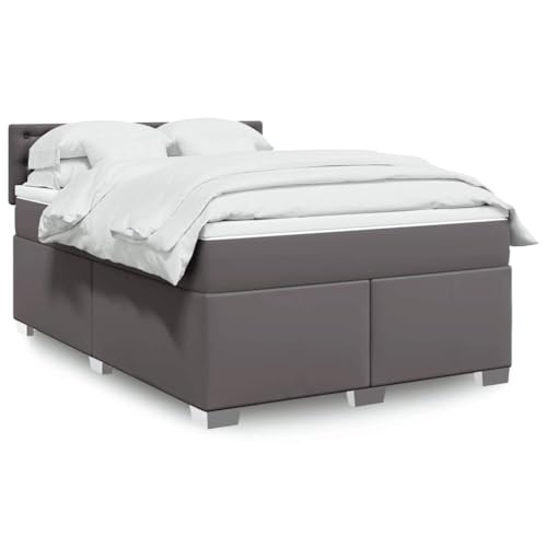Emmtore Boxspringbett,Doppelbett mit LED Matratze Matratzenauflage,Bettgestell mit Lattenrost Kopfteil,Polsterbett Bett für Schlafzimmer,Kunstleder Grau,140 x 190 cm Emmtore Boxspringbett,Doppelbett mit LED Matratze Matratzenauflage,Bettgestell mit Lattenrost Kopfteil,Polsterbett Bett für Schlafzimmer,Kunstleder Grau,140 x 190 cm von Emmtore
