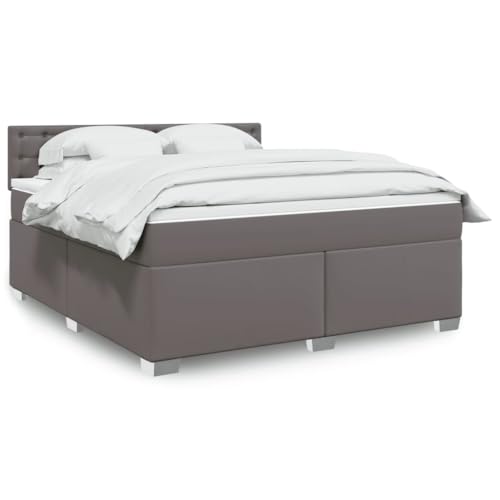 Emmtore Boxspringbett,Doppelbett mit LED Matratze Matratzenauflage,Bettgestell mit Lattenrost Kopfteil,Polsterbett Bett für Schlafzimmer,Kunstleder Grau,180 x 200 cm Emmtore Boxspringbett,Doppelbett mit LED Matratze Matratzenauflage,Bettgestell mit Lattenrost Kopfteil,Polsterbett Bett für Schlafzimmer,Kunstleder Grau,180 x 200 cm von Emmtore