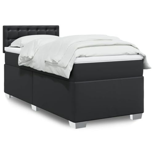 Emmtore Boxspringbett,Doppelbett mit LED Matratze Matratzenauflage,Bettgestell mit Lattenrost Kopfteil,Polsterbett Bett für Schlafzimmer,Kunstleder Schwarz,100 x 200 cm Emmtore Boxspringbett,Doppelbett mit LED Matratze Matratzenauflage,Bettgestell mit Lattenrost Kopfteil,Polsterbett Bett für Schlafzimmer,Kunstleder Schwarz,100 x 200 cm von Emmtore