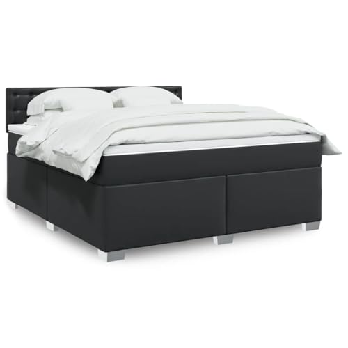 Emmtore Boxspringbett,Doppelbett mit LED Matratze Matratzenauflage,Bettgestell mit Lattenrost Kopfteil,Polsterbett Bett für Schlafzimmer,Kunstleder Schwarz,180 x 200 cm Emmtore Boxspringbett,Doppelbett mit LED Matratze Matratzenauflage,Bettgestell mit Lattenrost Kopfteil,Polsterbett Bett für Schlafzimmer,Kunstleder Schwarz,180 x 200 cm von Emmtore