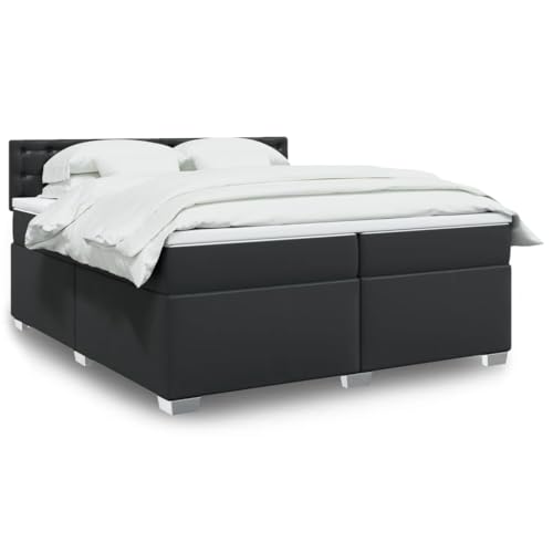 Emmtore Boxspringbett,Doppelbett mit LED Matratze Matratzenauflage,Bettgestell mit Lattenrost Kopfteil,Polsterbett Bett für Schlafzimmer,Kunstleder Schwarz,200 x 200 cm Emmtore Boxspringbett,Doppelbett mit LED Matratze Matratzenauflage,Bettgestell mit Lattenrost Kopfteil,Polsterbett Bett für Schlafzimmer,Kunstleder Schwarz,200 x 200 cm von Emmtore