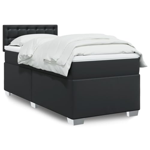 Emmtore Boxspringbett,Doppelbett mit LED Matratze Matratzenauflage,Bettgestell mit Lattenrost Kopfteil,Polsterbett Bett für Schlafzimmer,Kunstleder Schwarz,80 x 200 cm Emmtore Boxspringbett,Doppelbett mit LED Matratze Matratzenauflage,Bettgestell mit Lattenrost Kopfteil,Polsterbett Bett für Schlafzimmer,Kunstleder Schwarz,80 x 200 cm von Emmtore