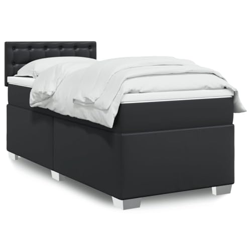Emmtore Boxspringbett,Doppelbett mit LED Matratze Matratzenauflage,Bettgestell mit Lattenrost Kopfteil,Polsterbett Bett für Schlafzimmer,Kunstleder Schwarz,90 x 200 cm Emmtore Boxspringbett,Doppelbett mit LED Matratze Matratzenauflage,Bettgestell mit Lattenrost Kopfteil,Polsterbett Bett für Schlafzimmer,Kunstleder Schwarz,90 x 200 cm von Emmtore