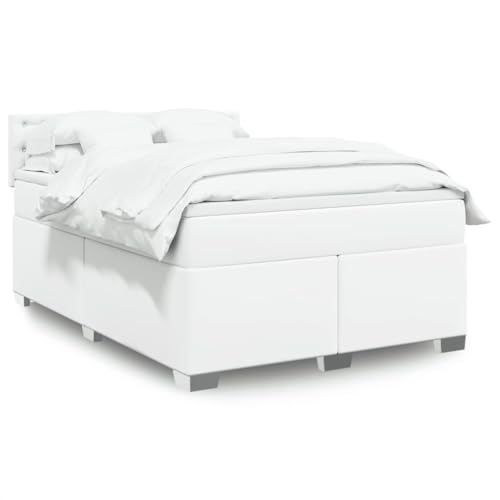 Emmtore Boxspringbett,Doppelbett mit LED Matratze Matratzenauflage,Bettgestell mit Lattenrost Kopfteil,Polsterbett Bett für Schlafzimmer,Kunstleder Weiß,140 x 200 cm Emmtore Boxspringbett,Doppelbett mit LED Matratze Matratzenauflage,Bettgestell mit Lattenrost Kopfteil,Polsterbett Bett für Schlafzimmer,Kunstleder Weiß,140 x 200 cm von Emmtore