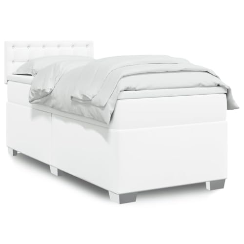 Emmtore Boxspringbett,Doppelbett mit LED Matratze Matratzenauflage,Bettgestell mit Lattenrost Kopfteil,Polsterbett Bett für Schlafzimmer,Kunstleder Weiß,80 x 200 cm Emmtore Boxspringbett,Doppelbett mit LED Matratze Matratzenauflage,Bettgestell mit Lattenrost Kopfteil,Polsterbett Bett für Schlafzimmer,Kunstleder Weiß,80 x 200 cm von Emmtore