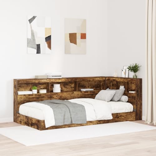 Emmtore Bücherregal Bett aus stranggepresstem Holz,Massivholzbett, Bett mit Bücherregal,Bettgestell mit Lattenrost, Holzbett Geräucherte Eiche,90 X 200 cm Emmtore Bücherregal Bett aus stranggepresstem Holz,Massivholzbett, Bett mit Bücherregal,Bettgestell mit Lattenrost, Holzbett Geräucherte Eiche,90 X 200 cm von Emmtore