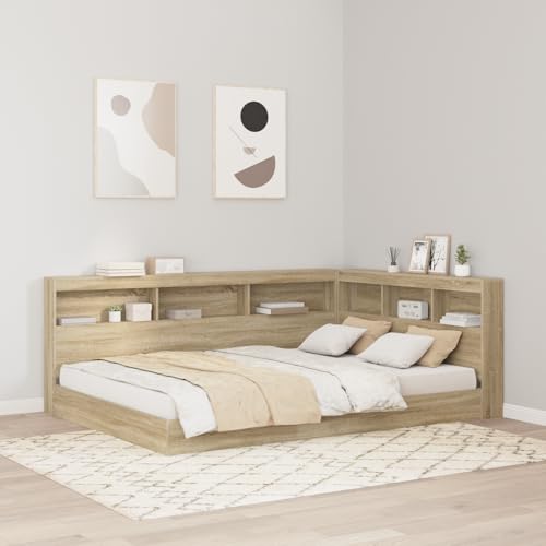 Emmtore Bücherregal Bett aus stranggepresstem Holz,Massivholzbett, Bett mit Bücherregal,Bettgestell mit Lattenrost, Holzbett Sonoma Eiche,140 X 200 cm Emmtore Bücherregal Bett aus stranggepresstem Holz,Massivholzbett, Bett mit Bücherregal,Bettgestell mit Lattenrost, Holzbett Sonoma Eiche,140 X 200 cm von Emmtore