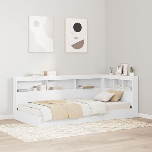 Emmtore Bücherregal Bett aus stranggepresstem Holz,Massivholzbett, Bett mit Bücherregal,Bettgestell mit Lattenrost, Holzbett Weiß,100 X 200 cm Emmtore Bücherregal Bett aus stranggepresstem Holz,Massivholzbett, Bett mit Bücherregal,Bettgestell mit Lattenrost, Holzbett Weiß,100 X 200 cm von Emmtore