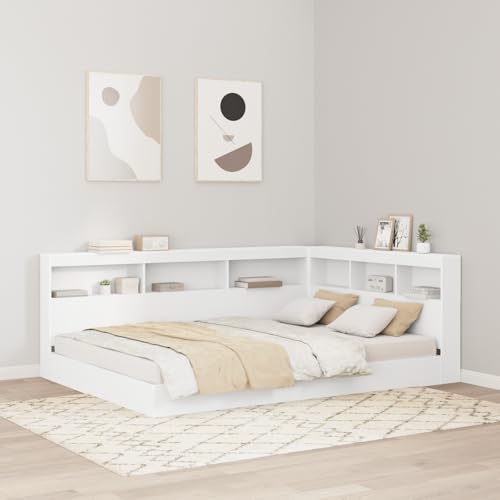 Emmtore Bücherregal Bett aus stranggepresstem Holz,Massivholzbett, Bett mit Bücherregal,Bettgestell mit Lattenrost, Holzbett Weiß,160 X 200 cm Emmtore Bücherregal Bett aus stranggepresstem Holz,Massivholzbett, Bett mit Bücherregal,Bettgestell mit Lattenrost, Holzbett Weiß,160 X 200 cm von Emmtore
