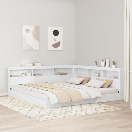 Emmtore Bücherregal Bett aus stranggepresstem Holz,Massivholzbett, Bett mit Bücherregal,Bettgestell mit Lattenrost, Holzbett Weiß,180 X 200 cm Emmtore Bücherregal Bett aus stranggepresstem Holz,Massivholzbett, Bett mit Bücherregal,Bettgestell mit Lattenrost, Holzbett Weiß,180 X 200 cm von Emmtore