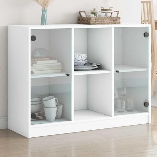 Emmtore Bücherschrank mit Türen, Bücherregal mit Stauraum, Standregal für Wohnzimmer Büro, Würfelregal Holzwerkstoff Weiß,102 cm Emmtore Bücherschrank mit Türen, Bücherregal mit Stauraum, Standregal für Wohnzimmer Büro, Würfelregal Holzwerkstoff Weiß,102 cm von Emmtore