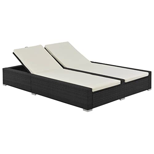 Emmtore Doppel-Sonnenliege Poly Rattan Schwarz Emmtore Doppel-Sonnenliege Poly Rattan Schwarz von Emmtore