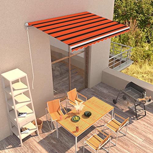 Emmtore Einziehbare Markise Gelenkarmmarkise Balkonmarkise Sonnenschutz Sichtschutz Terrasse Balkon Handbetrieben 350 x 250 cm Orange und Braun Emmtore Einziehbare Markise Gelenkarmmarkise Balkonmarkise Sonnenschutz Sichtschutz Terrasse Balkon Handbetrieben 350 x 250 cm Orange und Braun von Emmtore