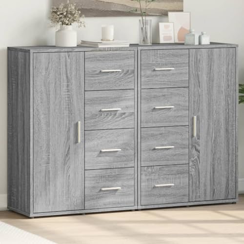 Emmtore Elegantes Eichenbuffet-Set Premium Holzlager Möbel für Esszimmer und Wohnzimmer,Stylische Anrichte mit 2 Türen und 6 Schubladen Mattfinish Grau Sonoma Emmtore Elegantes Eichenbuffet-Set Premium Holzlager Möbel für Esszimmer und Wohnzimmer,Stylische Anrichte mit 2 Türen und 6 Schubladen Mattfinish Grau Sonoma von Emmtore