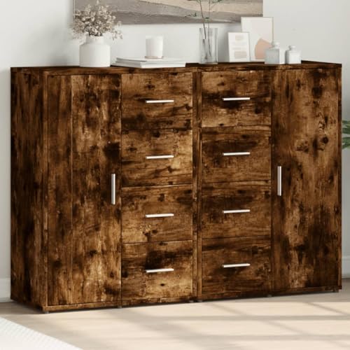 Emmtore Elegantes Eichenbuffet-Set Premium Holzlager Möbel für Esszimmer und Wohnzimmer,Stylische Anrichte mit 2 Türen und 6 Schubladen Mattfinish Räuchereiche Emmtore Elegantes Eichenbuffet-Set Premium Holzlager Möbel für Esszimmer und Wohnzimmer,Stylische Anrichte mit 2 Türen und 6 Schubladen Mattfinish Räuchereiche von Emmtore
